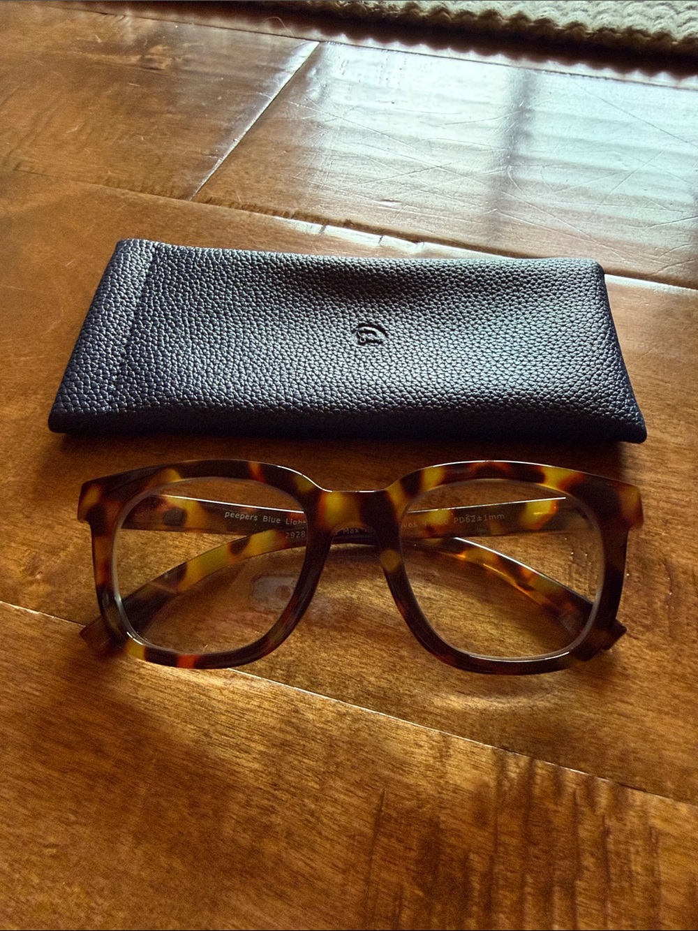 Tortoiseshell Blue Light Glasses with Case